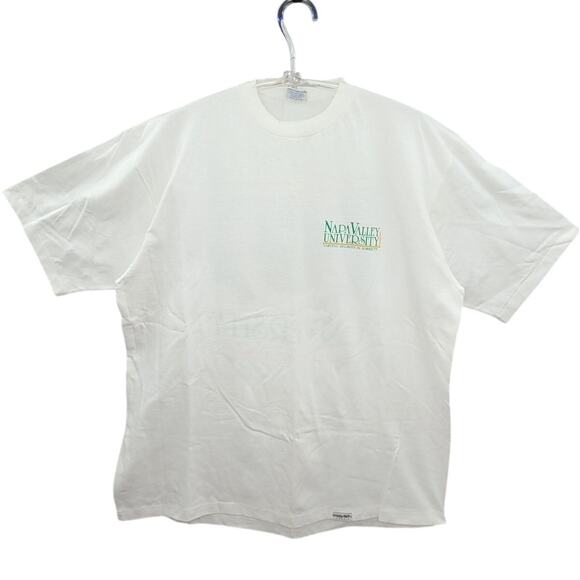 Vintage Napa Valley Uni Tee by Crazy Shirts 90s White Graphic Single Stitch‎ - Picture 3 of 13